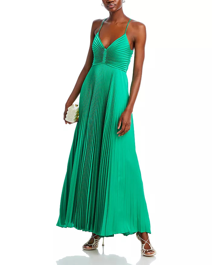 Aries Pleated Stylish Open Back Dress