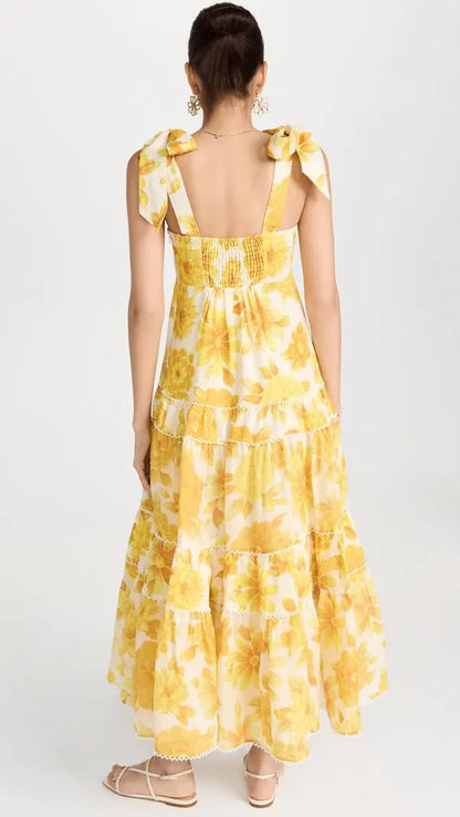 Sonny Midi Stylish Sundress - Lemon