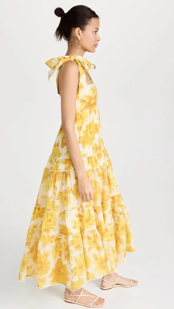 Sonny Midi Stylish Sundress - Lemon