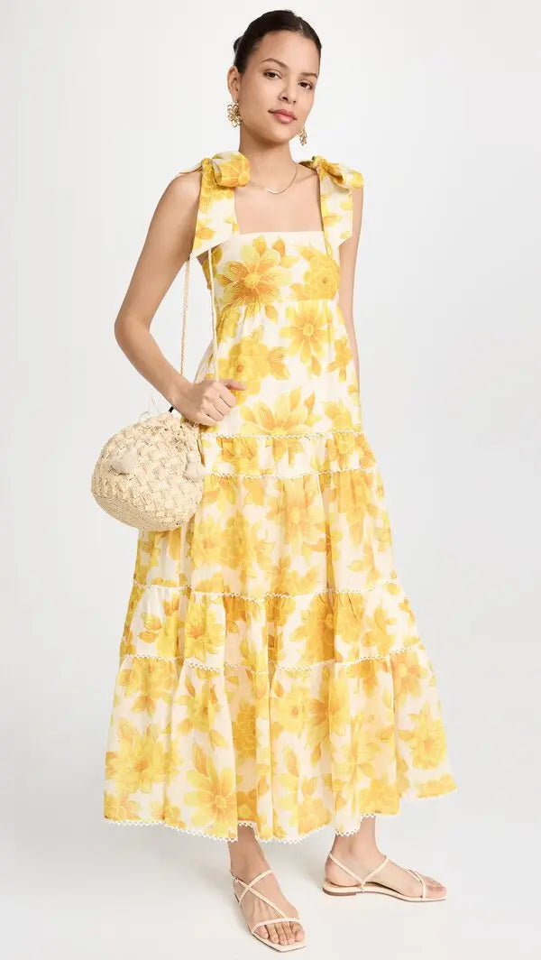 Sonny Midi Stylish Sundress - Lemon