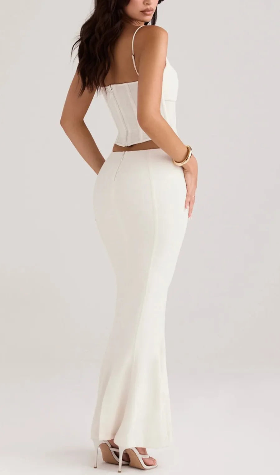 Paloma Ivory Stylish Corset Maxi Dress