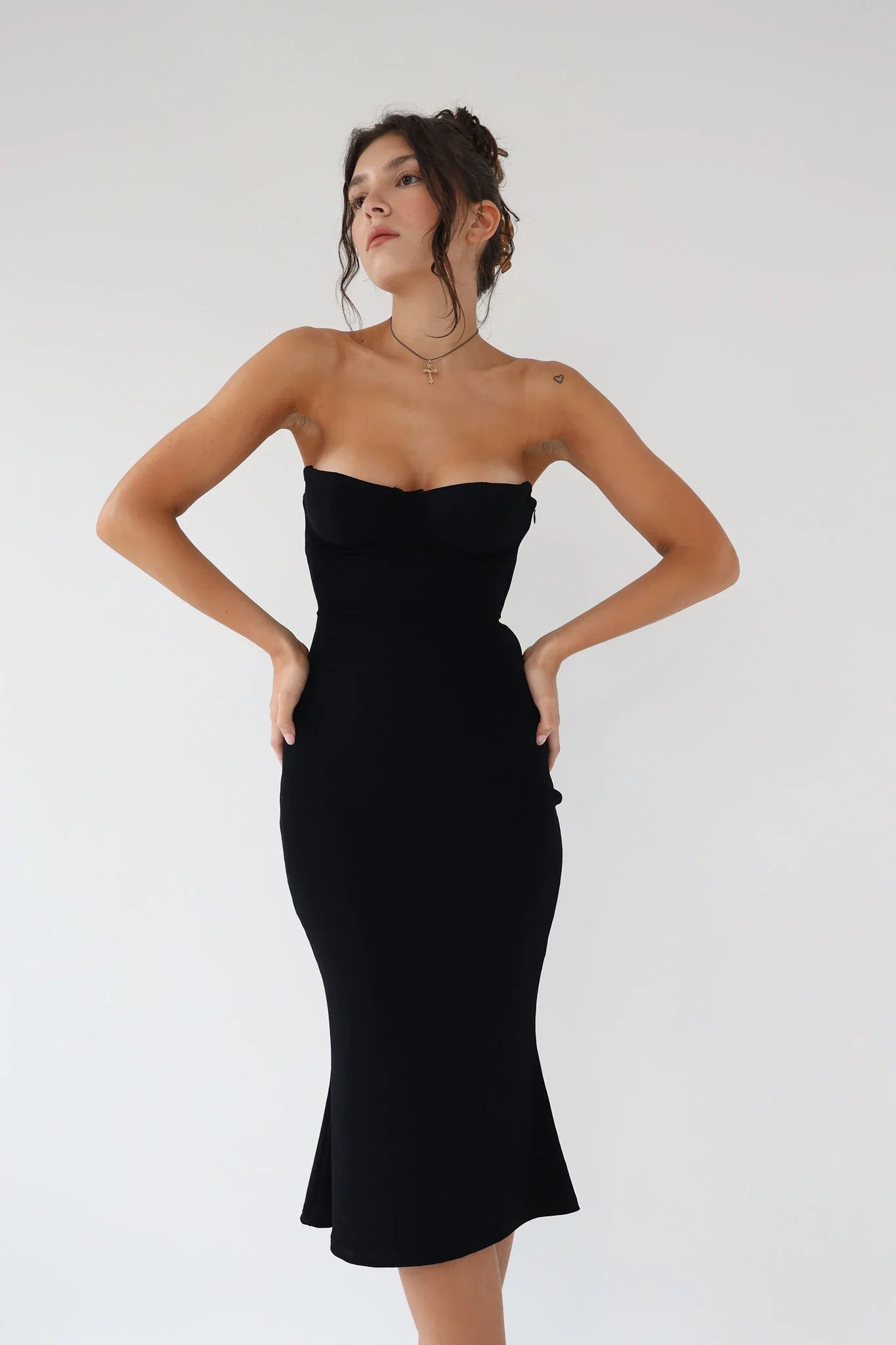 Strapless Supermodel Stylish Dress Black