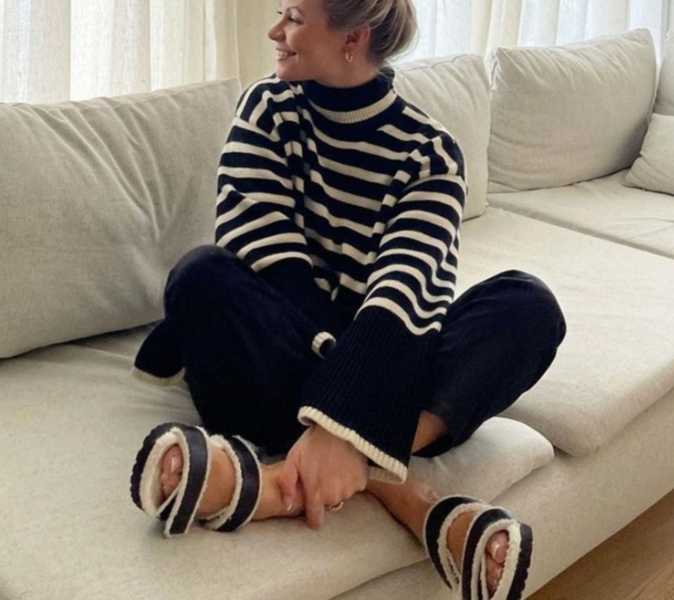 Stripe Elegant Lose Sweater