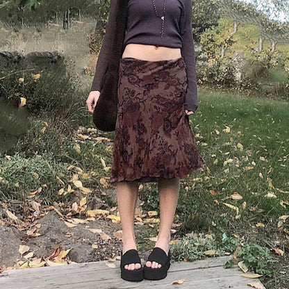 Printed Elegant Midi Skirt