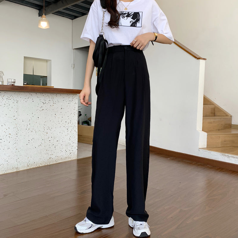 Spring Long Pants For Women High Waist Capris Summer Fashion Elegant Casual Office Lady Straight Trouser