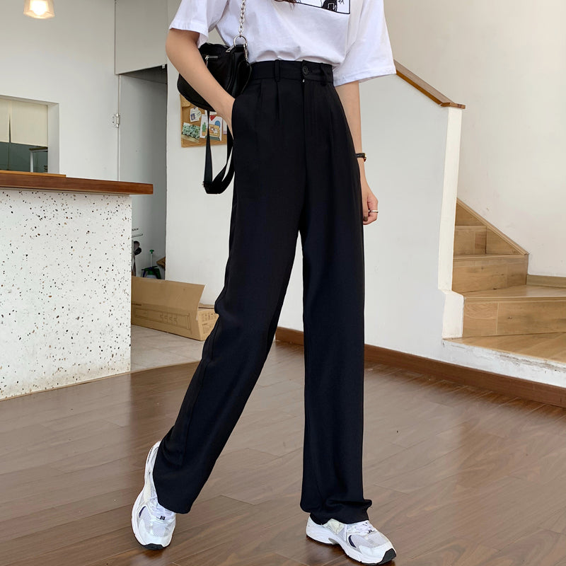 Spring Long Pants For Women High Waist Capris Summer Fashion Elegant Casual Office Lady Straight Trouser