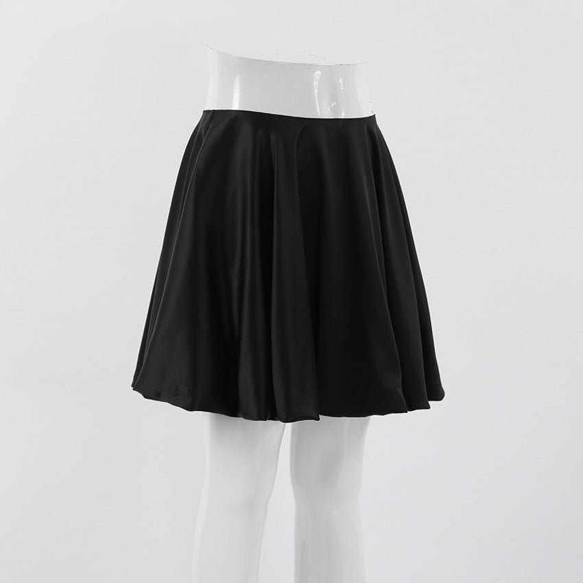 Puff Pleated High Charming Waist Mini Skirt