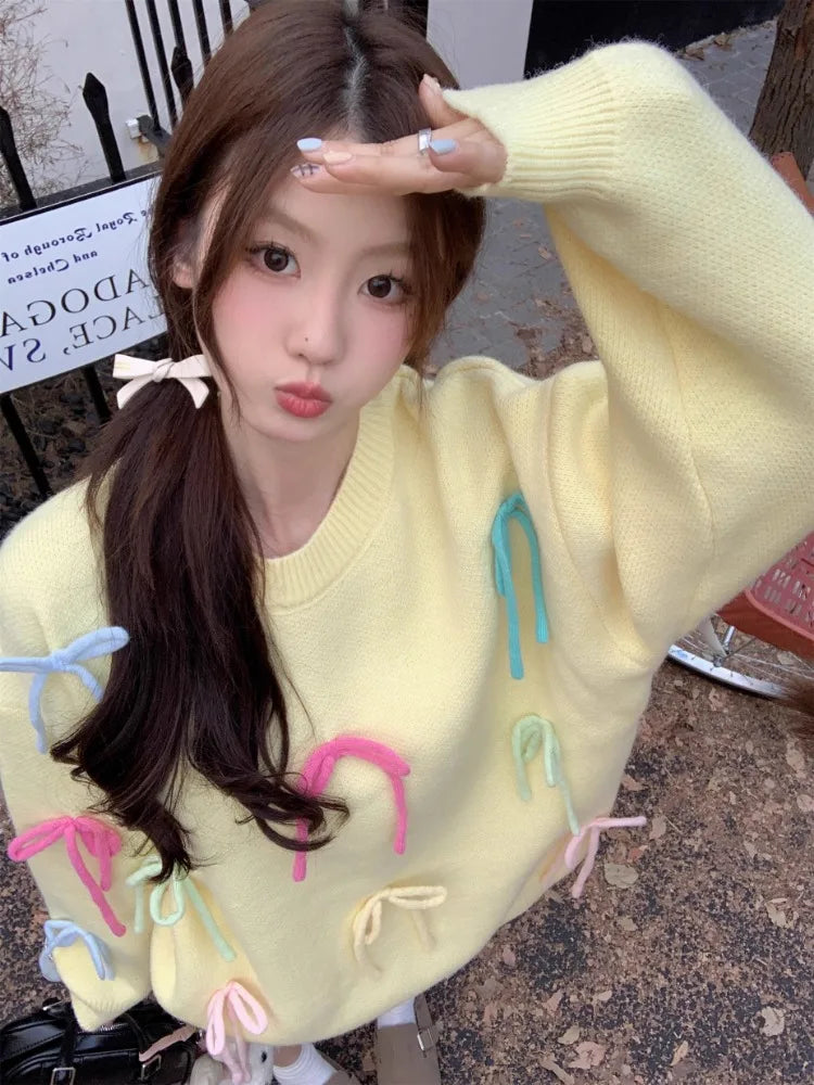 Pastel Elegant Bow Sweater