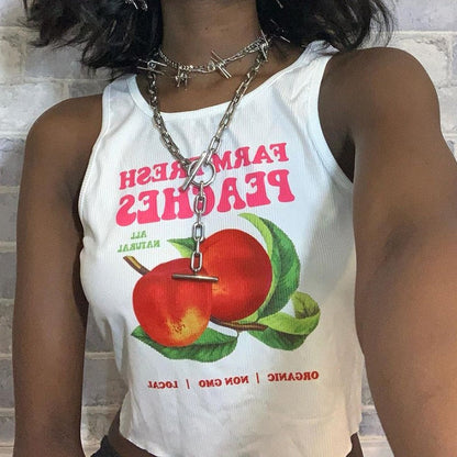 Peaches Graphic Stylish Tank Top