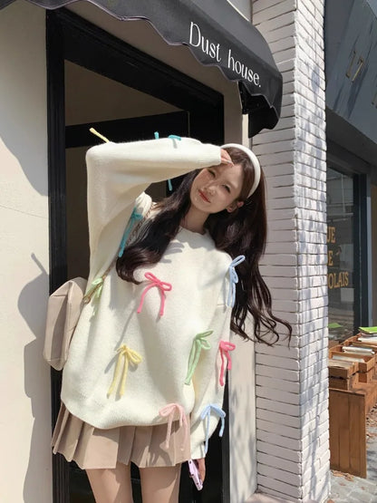 Pastel Elegant Bow Sweater