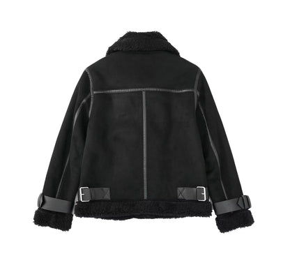 Faux Fur Stylish Double-sided Zipper Jacket