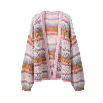 Pastel Rainbow Stripe Cardigan - Free From Label