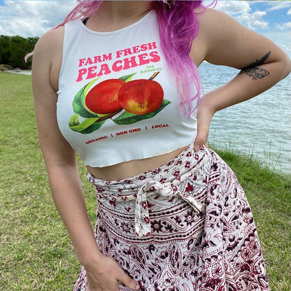 Peaches Graphic Stylish Tank Top