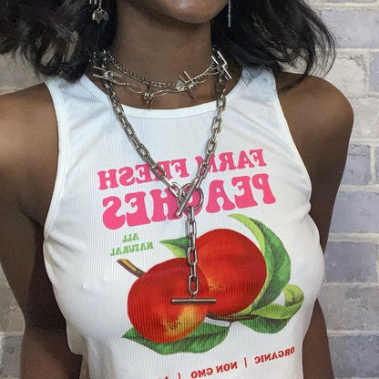 Peaches Graphic Stylish Tank Top