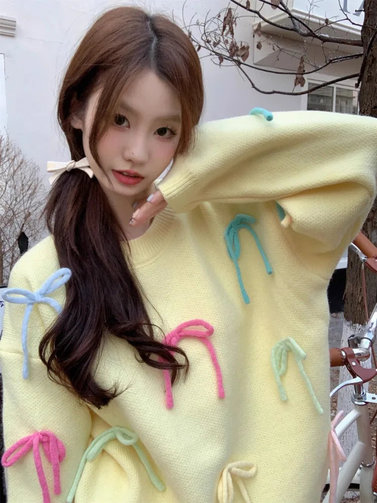 Pastel Elegant Bow Sweater