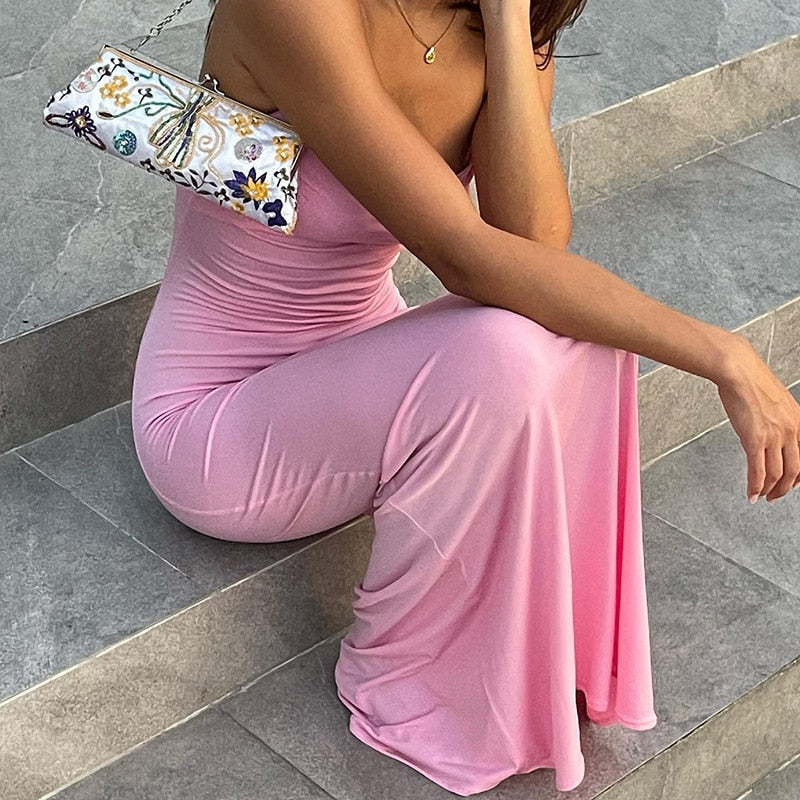 Strappy Backless Stylish Bodycon Maxi Dress