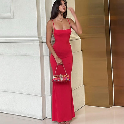 Strappy Backless Stylish Bodycon Maxi Dress