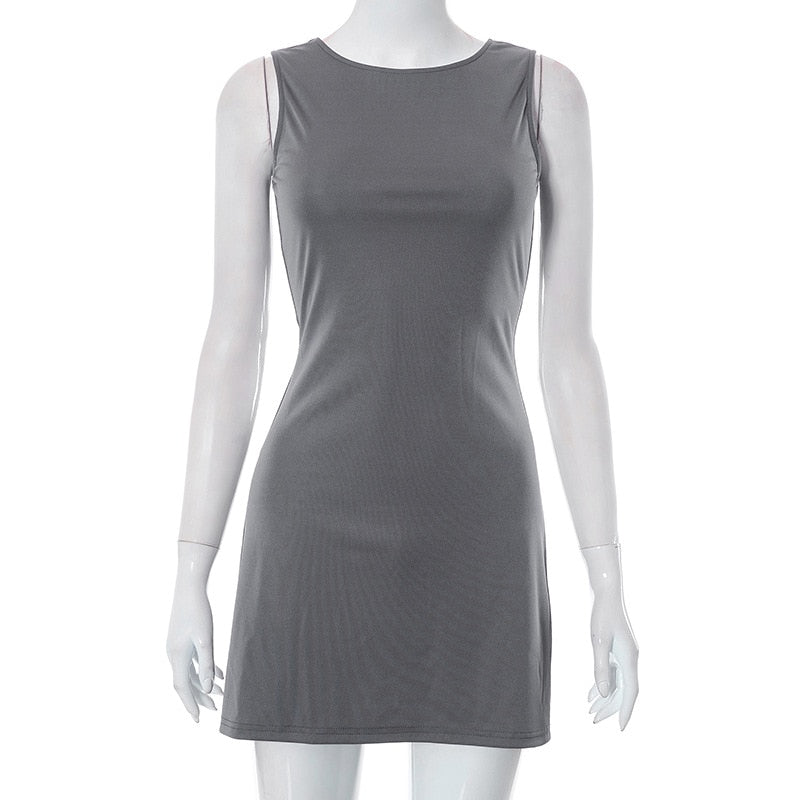 Grey Tank Stylish Mini Dress