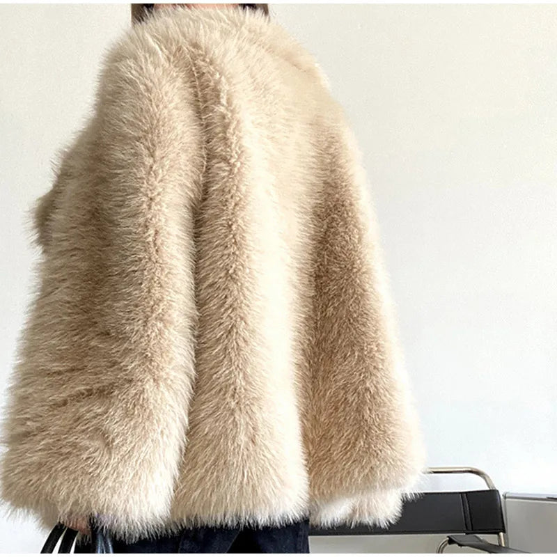 Fur Turndown Stylish Collar Coat