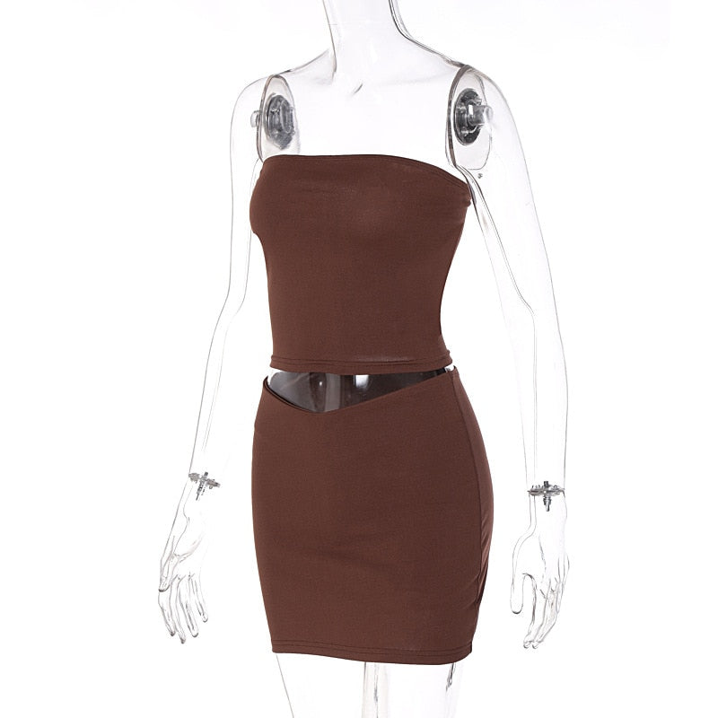 Tube Top And Charming Bodycon Mini Skirt Set