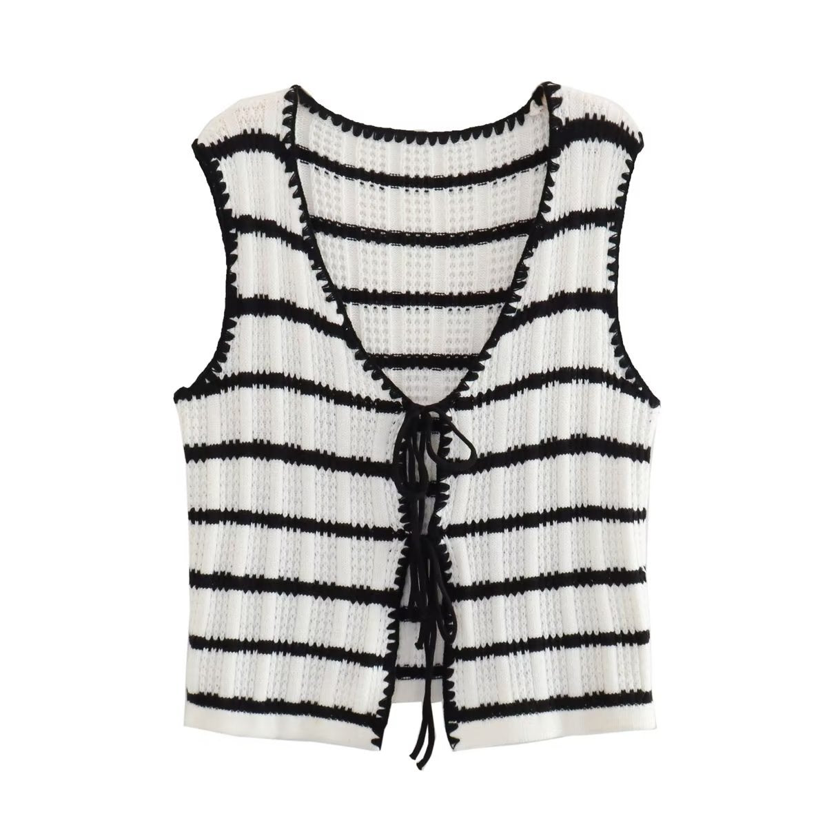 Stripe Knitted Vest Top And Pants Set - Free From Label