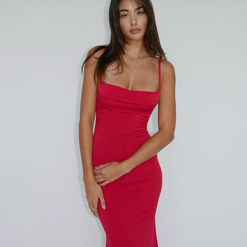 Strappy Backless Stylish Bodycon Maxi Dress