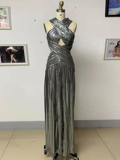 Silver Bandage Stylish Maxi Dress