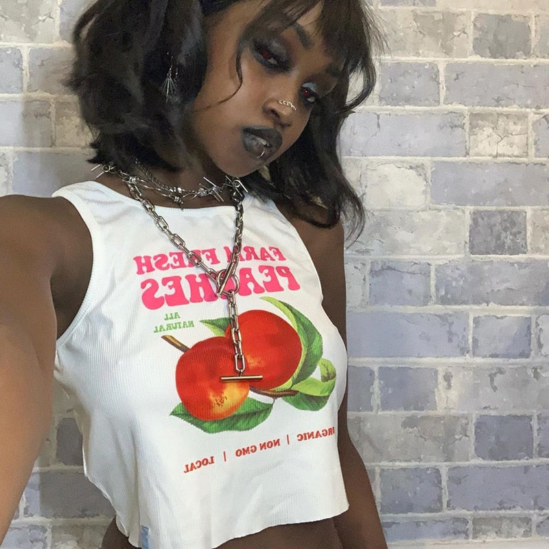 Peaches Graphic Stylish Tank Top