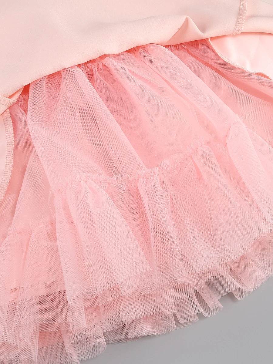 Satin Tulle Frill Charming Strap Mini Dress