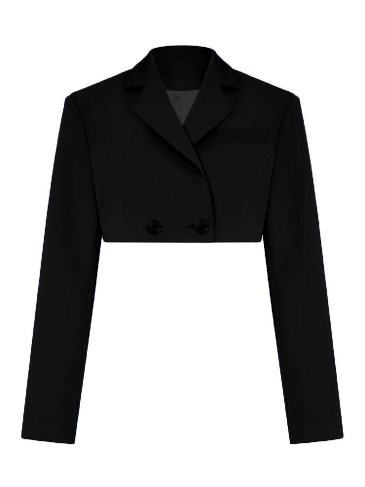 Cropped Blazer And Pleated Mini Skirt Set Free From Label