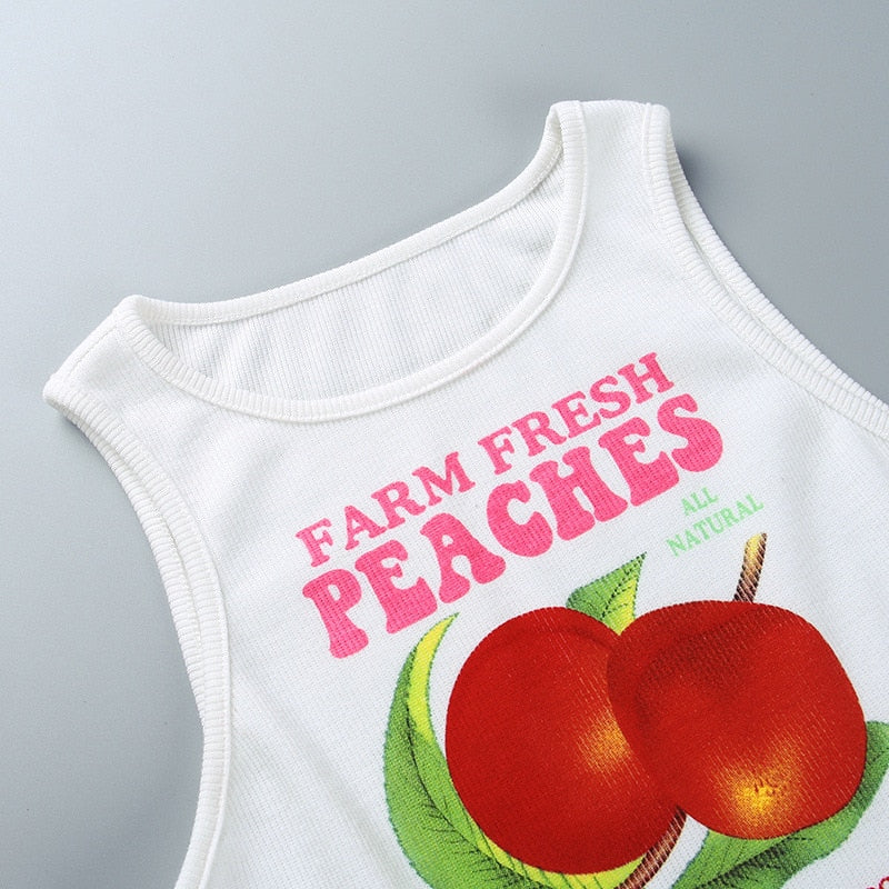 Peaches Graphic Stylish Tank Top