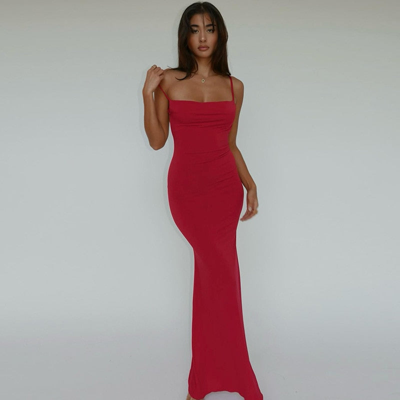 Strappy Backless Stylish Bodycon Maxi Dress