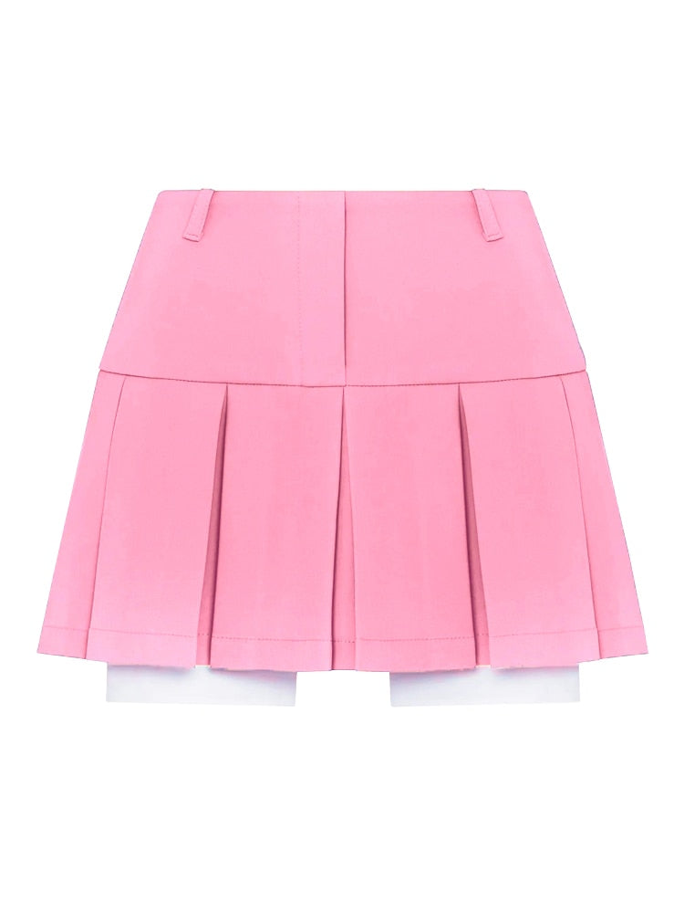 Cropped Blazer And Pleated Mini Skirt Set Free From Label