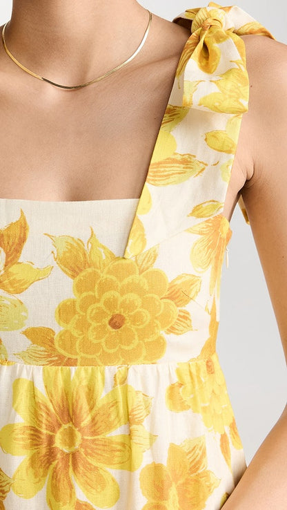 Sonny Midi Stylish Sundress - Lemon