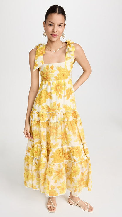 Sonny Midi Stylish Sundress - Lemon