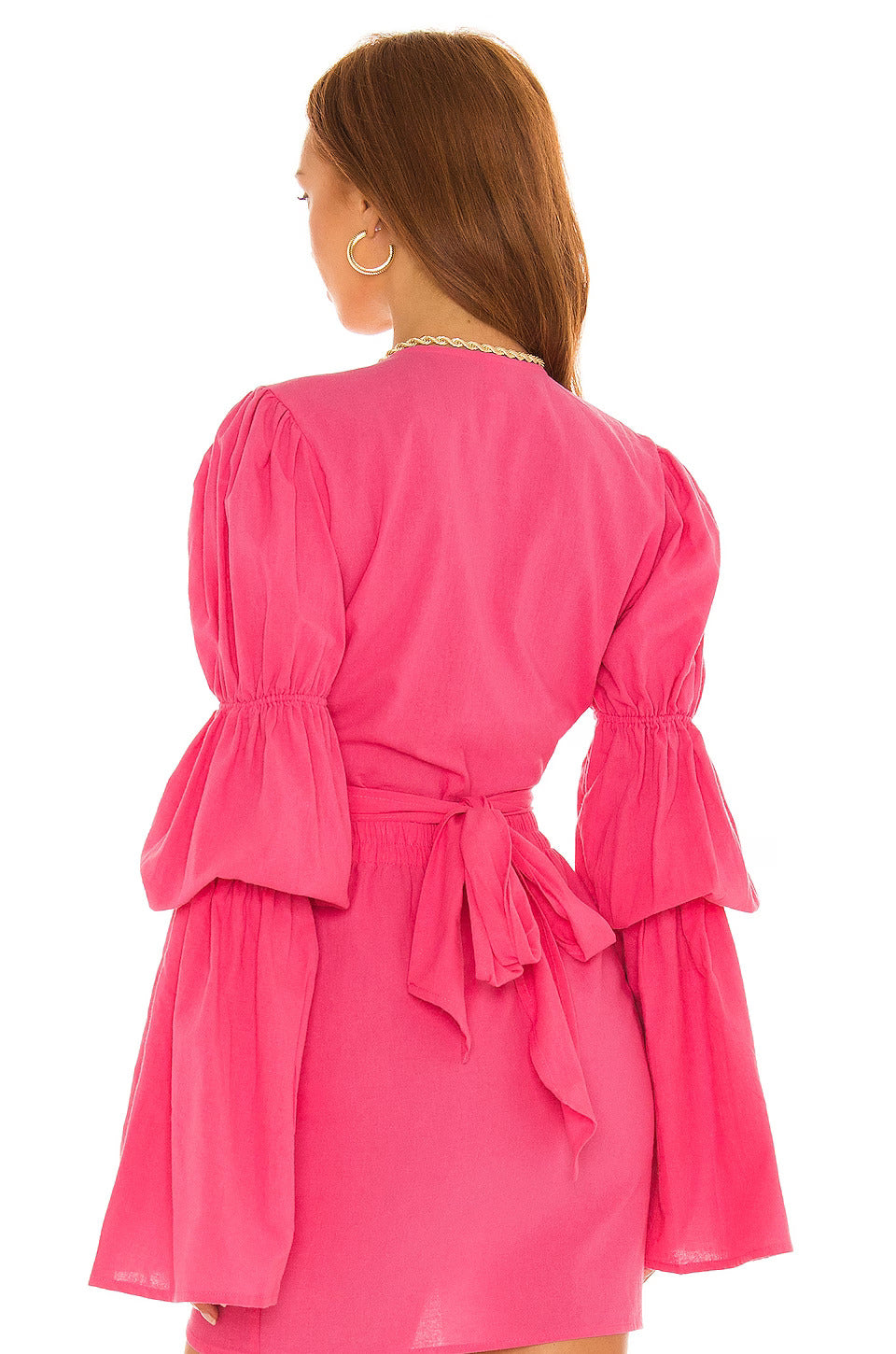 Pink Wrap Top Charming and Skirt Set