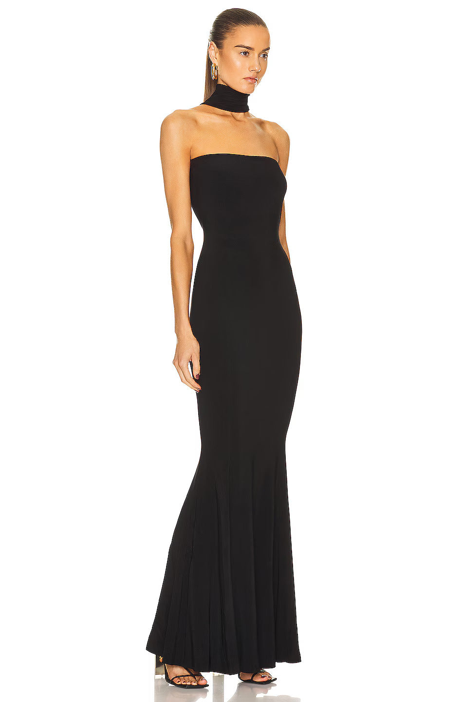 Turtleneck Strapless Stylish Fishtail Gown