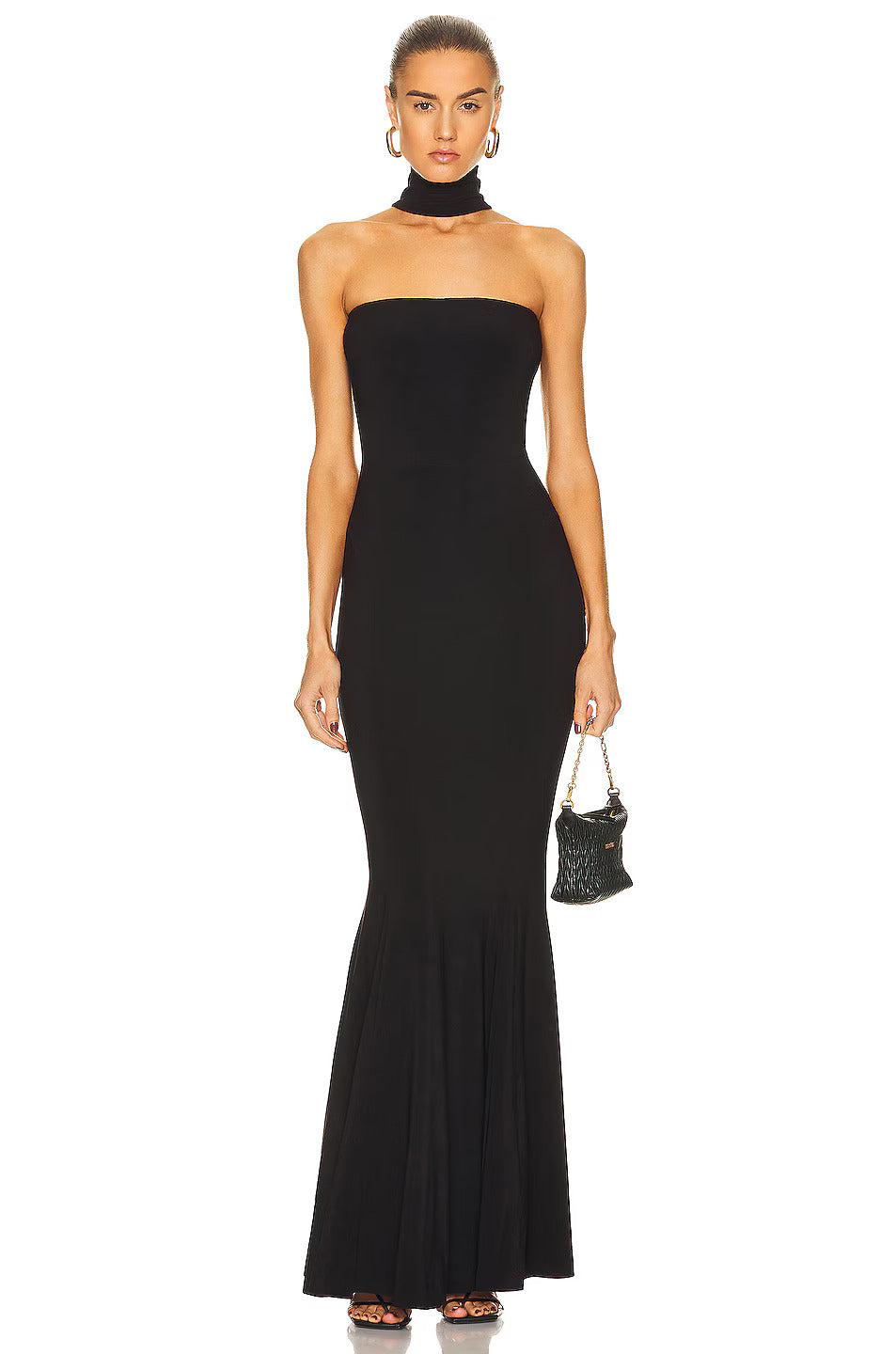 Turtleneck Strapless Stylish Fishtail Gown