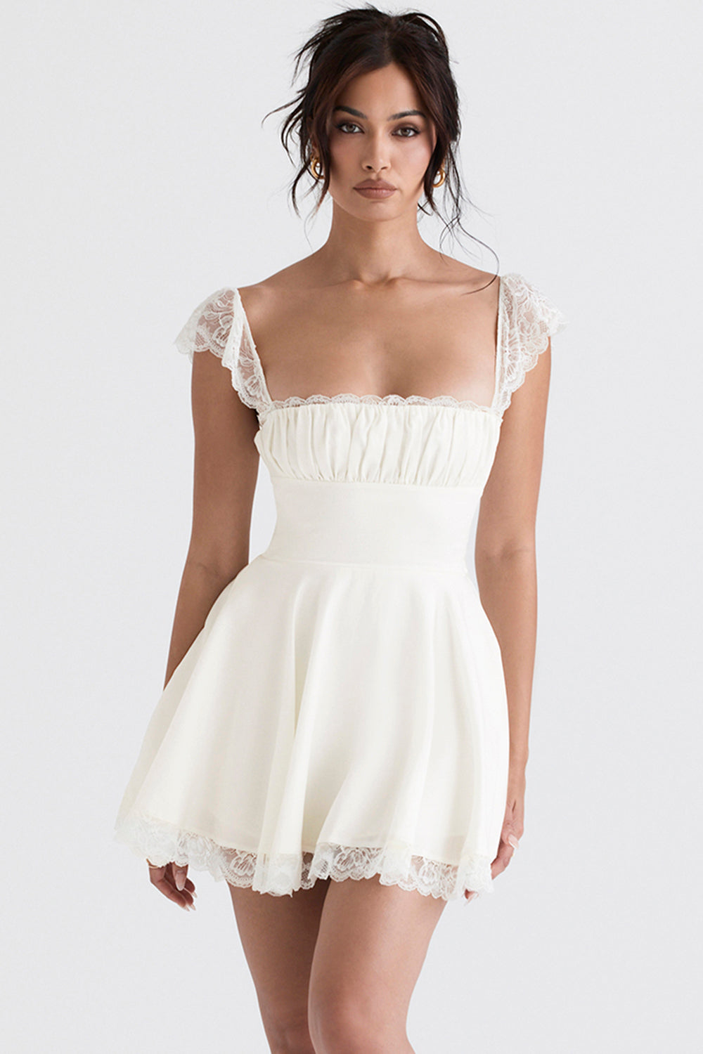 KAIA IVORY Stylish A-LINE MINI DRESS