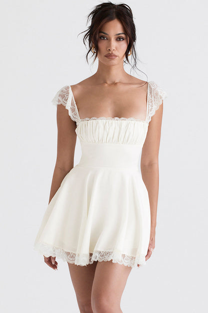 KAIA IVORY Stylish A-LINE MINI DRESS