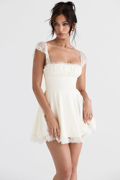 KAIA IVORY Stylish A-LINE MINI DRESS