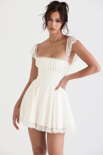 KAIA IVORY Stylish A-LINE MINI DRESS