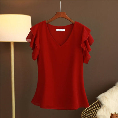 Fashion Blouses Women Tops and Blouse White/Pink Summer Short sleeve Loose Blouse Women Blouse Woman Ladies Shirts Plus Size 6XL