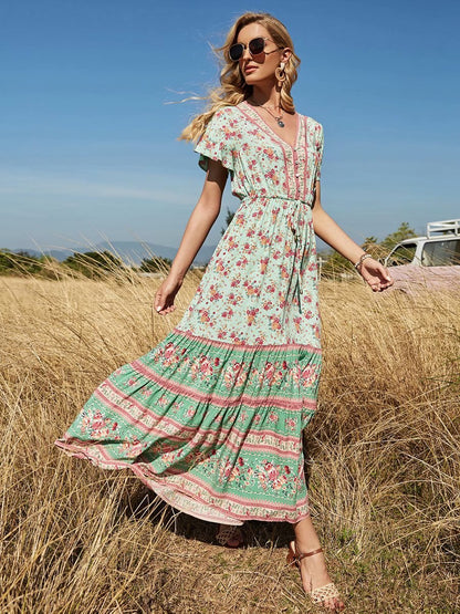 BerriesJam - Countryside Bohemian Casual Maxi Dress